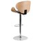 Emma and Oliver Bentwood Adjustable Height Barstool with Curved Vinyl Seat/Back